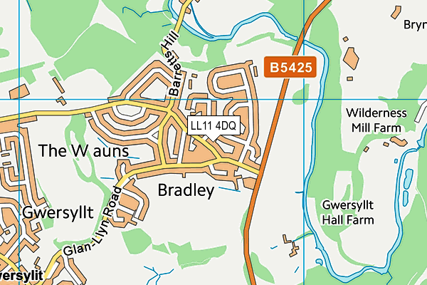 LL11 4DQ map - OS VectorMap District (Ordnance Survey) LL11 4DQ map - OS VectorMap District (Ordnance Survey)