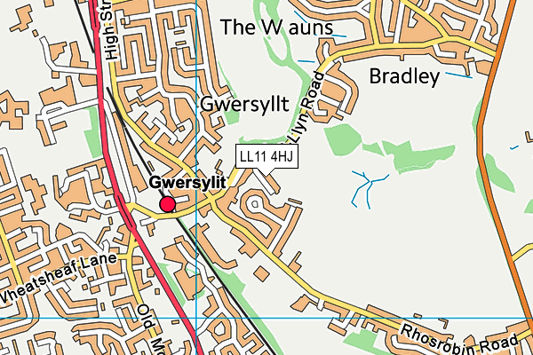 LL11 4HJ map - OS VectorMap District (Ordnance Survey) LL11 4HJ map - OS VectorMap District (Ordnance Survey)