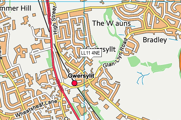 LL11 4NE map - OS VectorMap District (Ordnance Survey) LL11 4NE map - OS VectorMap District (Ordnance Survey)