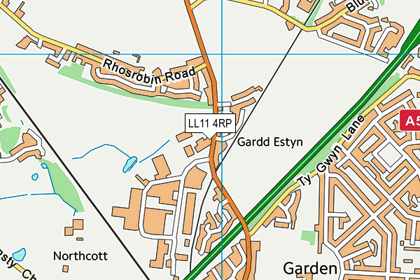 LL11 4RP map - OS VectorMap District (Ordnance Survey) LL11 4RP map - OS VectorMap District (Ordnance Survey)