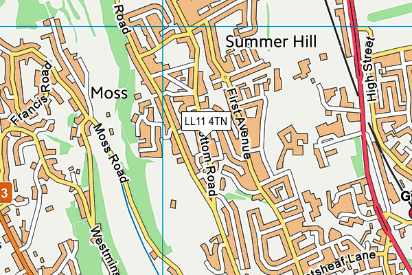 LL11 4TN map - OS VectorMap District (Ordnance Survey) LL11 4TN map - OS VectorMap District (Ordnance Survey)