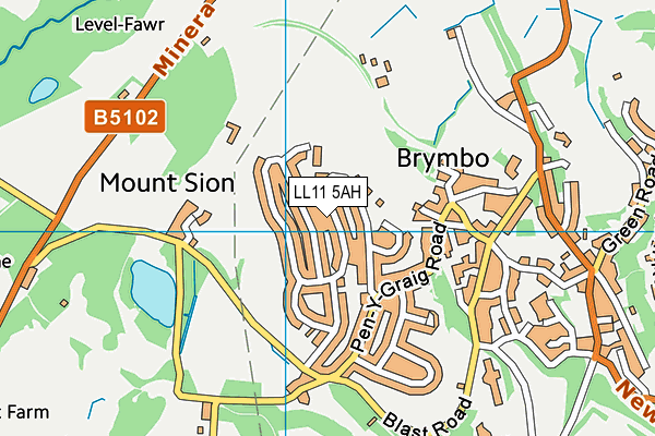 LL11 5AH map - OS VectorMap District (Ordnance Survey)