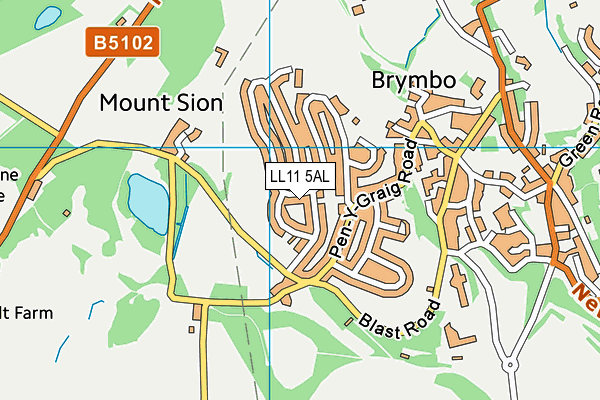 LL11 5AL map - OS VectorMap District (Ordnance Survey) LL11 5AL map - OS VectorMap District (Ordnance Survey)