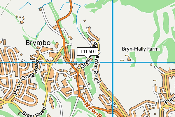 LL11 5DT map - OS VectorMap District (Ordnance Survey) LL11 5DT map - OS VectorMap District (Ordnance Survey)