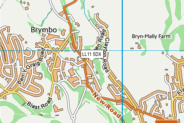 LL11 5DX map - OS VectorMap District (Ordnance Survey) LL11 5DX map - OS VectorMap District (Ordnance Survey)