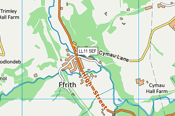 LL11 5EF map - OS VectorMap District (Ordnance Survey) LL11 5EF map - OS VectorMap District (Ordnance Survey)