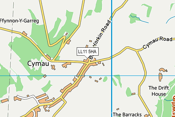 LL11 5HA map - OS VectorMap District (Ordnance Survey) LL11 5HA map - OS VectorMap District (Ordnance Survey)