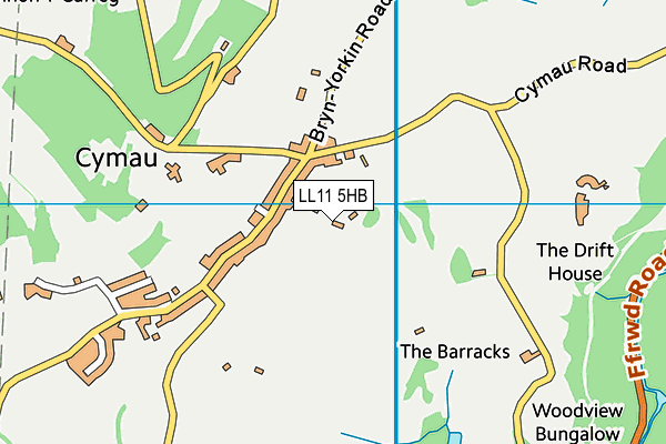 LL11 5HB map - OS VectorMap District (Ordnance Survey) LL11 5HB map - OS VectorMap District (Ordnance Survey)