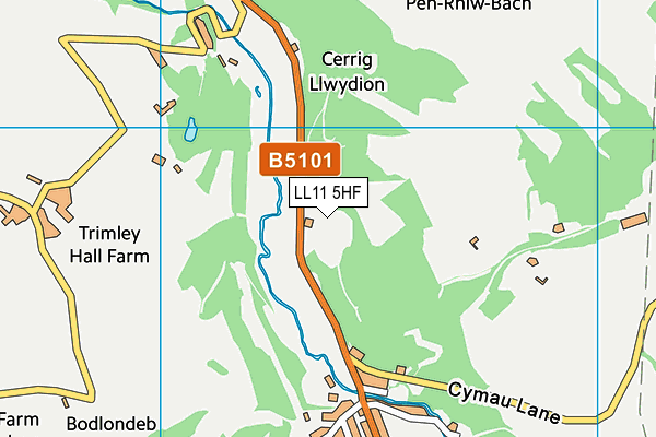 LL11 5HF map - OS VectorMap District (Ordnance Survey) LL11 5HF map - OS VectorMap District (Ordnance Survey)