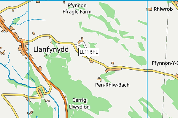 LL11 5HL map - OS VectorMap District (Ordnance Survey) LL11 5HL map - OS VectorMap District (Ordnance Survey)