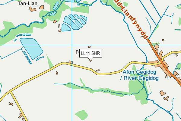 LL11 5HR map - OS VectorMap District (Ordnance Survey) LL11 5HR map - OS VectorMap District (Ordnance Survey)