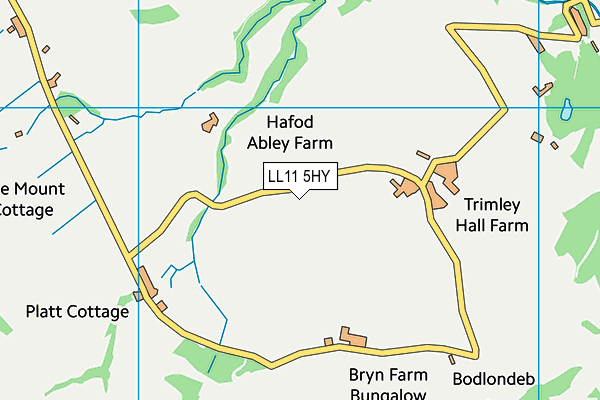 LL11 5HY map - OS VectorMap District (Ordnance Survey) LL11 5HY map - OS VectorMap District (Ordnance Survey)