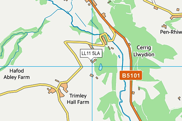 LL11 5LA map - OS VectorMap District (Ordnance Survey) LL11 5LA map - OS VectorMap District (Ordnance Survey)