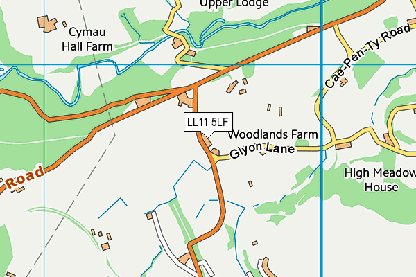LL11 5LF map - OS VectorMap District (Ordnance Survey) LL11 5LF map - OS VectorMap District (Ordnance Survey)