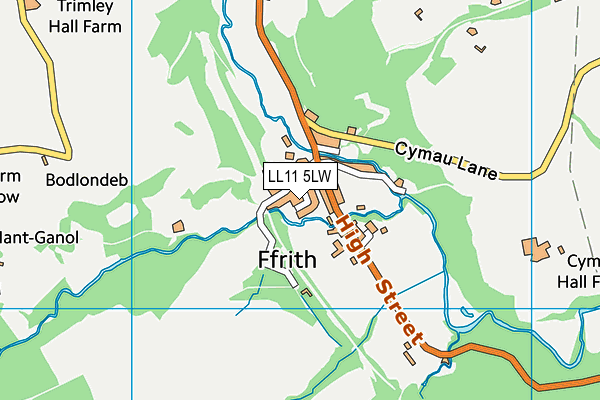 LL11 5LW map - OS VectorMap District (Ordnance Survey) LL11 5LW map - OS VectorMap District (Ordnance Survey)