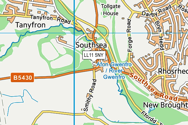 LL11 5NY map - OS VectorMap District (Ordnance Survey) LL11 5NY map - OS VectorMap District (Ordnance Survey)