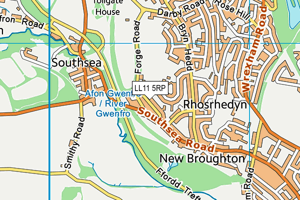 LL11 5RP map - OS VectorMap District (Ordnance Survey)
