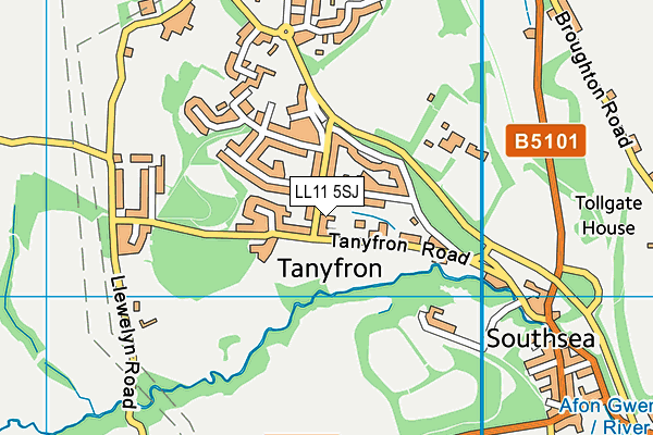 LL11 5SJ map - OS VectorMap District (Ordnance Survey)