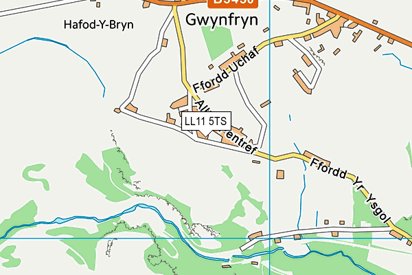 LL11 5TS map - OS VectorMap District (Ordnance Survey) LL11 5TS map - OS VectorMap District (Ordnance Survey)