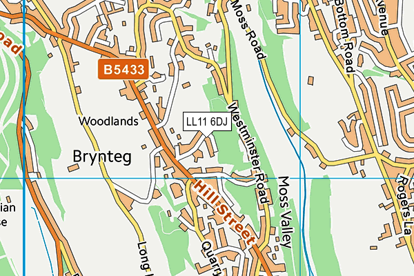 LL11 6DJ map - OS VectorMap District (Ordnance Survey) LL11 6DJ map - OS VectorMap District (Ordnance Survey)