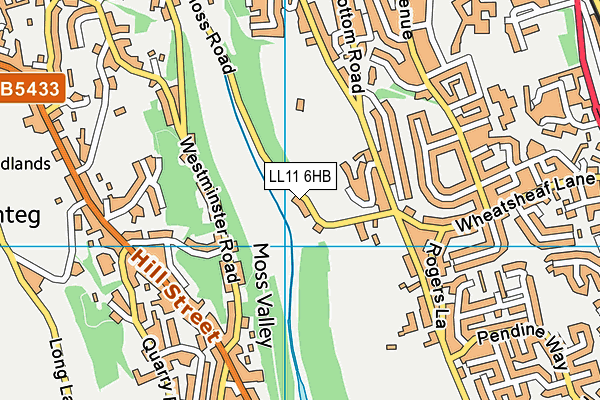 LL11 6HB map - OS VectorMap District (Ordnance Survey) LL11 6HB map - OS VectorMap District (Ordnance Survey)