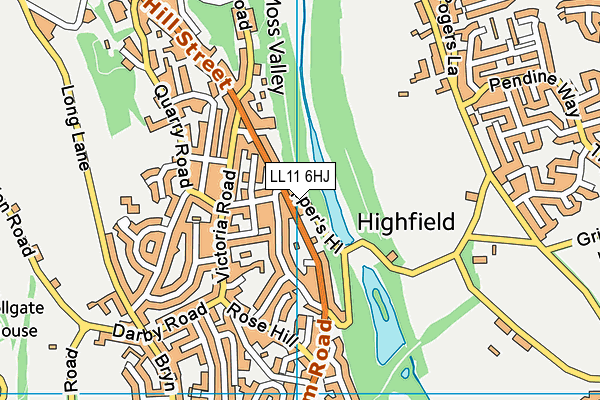 LL11 6HJ map - OS VectorMap District (Ordnance Survey) LL11 6HJ map - OS VectorMap District (Ordnance Survey)