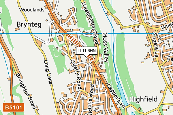 LL11 6HN map - OS VectorMap District (Ordnance Survey) LL11 6HN map - OS VectorMap District (Ordnance Survey)