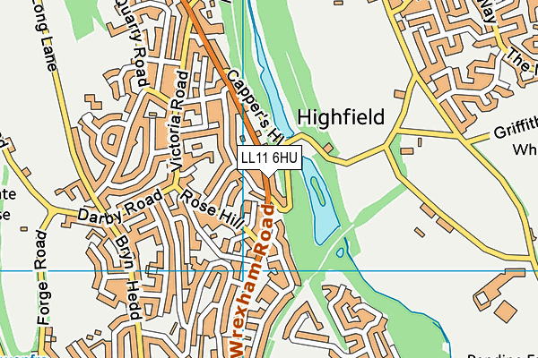 LL11 6HU map - OS VectorMap District (Ordnance Survey) LL11 6HU map - OS VectorMap District (Ordnance Survey)