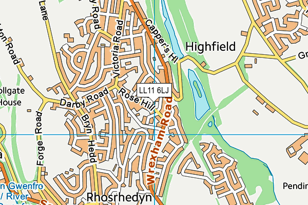 LL11 6LJ map - OS VectorMap District (Ordnance Survey) LL11 6LJ map - OS VectorMap District (Ordnance Survey)