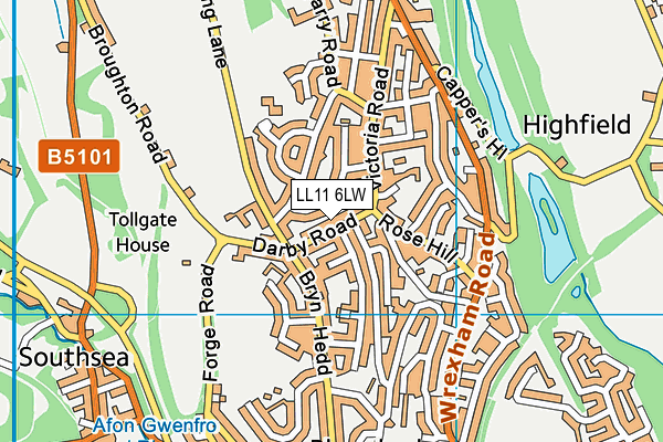 LL11 6LW map - OS VectorMap District (Ordnance Survey) LL11 6LW map - OS VectorMap District (Ordnance Survey)
