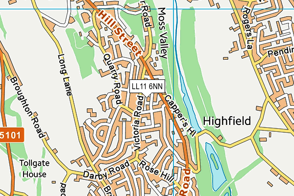 LL11 6NN map - OS VectorMap District (Ordnance Survey) LL11 6NN map - OS VectorMap District (Ordnance Survey)