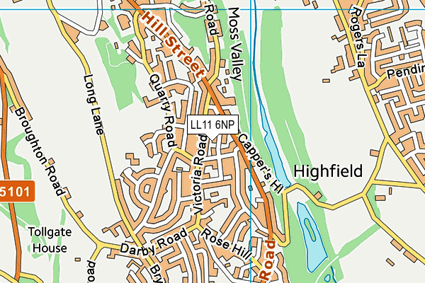 LL11 6NP map - OS VectorMap District (Ordnance Survey) LL11 6NP map - OS VectorMap District (Ordnance Survey)