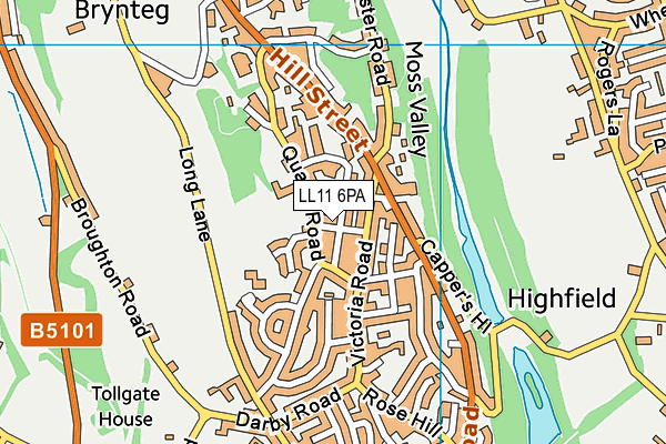 LL11 6PA map - OS VectorMap District (Ordnance Survey) LL11 6PA map - OS VectorMap District (Ordnance Survey)