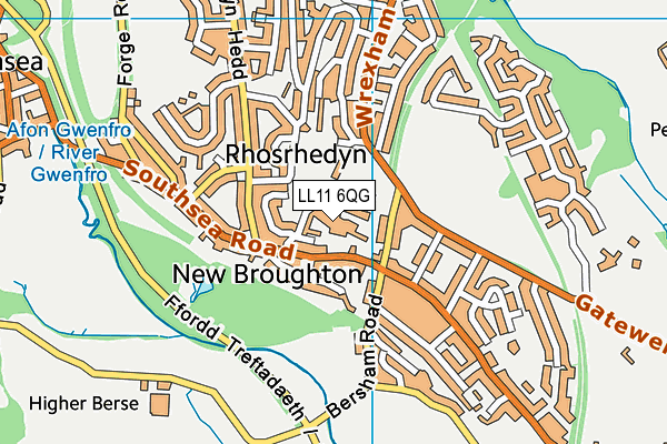 LL11 6QG map - OS VectorMap District (Ordnance Survey)