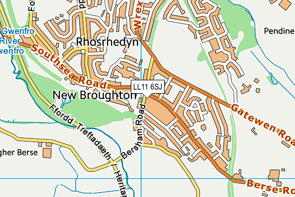LL11 6SJ map - OS VectorMap District (Ordnance Survey) LL11 6SJ map - OS VectorMap District (Ordnance Survey)