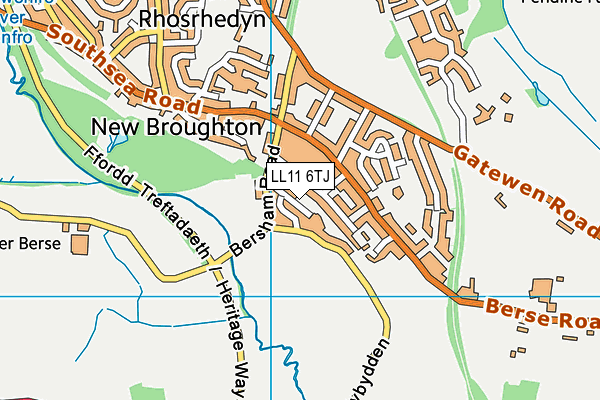 LL11 6TJ map - OS VectorMap District (Ordnance Survey) LL11 6TJ map - OS VectorMap District (Ordnance Survey)