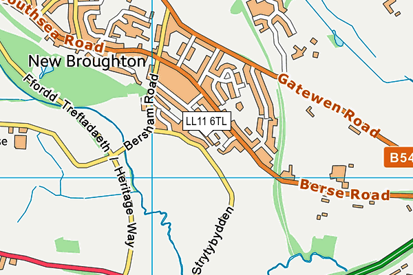 LL11 6TL map - OS VectorMap District (Ordnance Survey) LL11 6TL map - OS VectorMap District (Ordnance Survey)