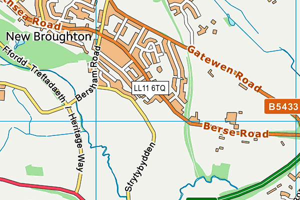 LL11 6TQ map - OS VectorMap District (Ordnance Survey) LL11 6TQ map - OS VectorMap District (Ordnance Survey)