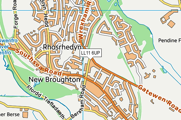 LL11 6UP map - OS VectorMap District (Ordnance Survey) LL11 6UP map - OS VectorMap District (Ordnance Survey)