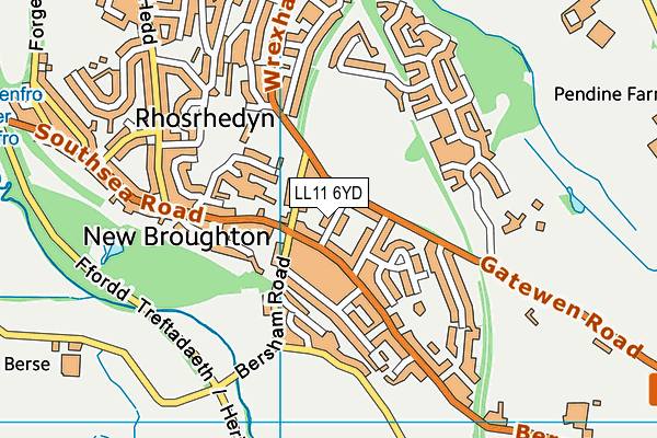 LL11 6YD map - OS VectorMap District (Ordnance Survey) LL11 6YD map - OS VectorMap District (Ordnance Survey)