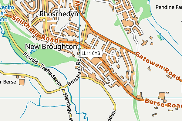 LL11 6YS map - OS VectorMap District (Ordnance Survey) LL11 6YS map - OS VectorMap District (Ordnance Survey)