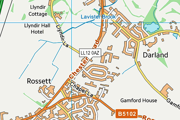 LL12 0AZ map - OS VectorMap District (Ordnance Survey)