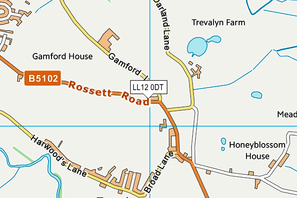 LL12 0DT map - OS VectorMap District (Ordnance Survey)