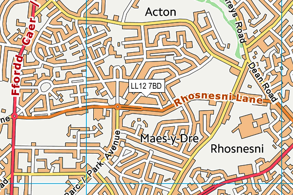 LL12 7BD map - OS VectorMap District (Ordnance Survey) LL12 7BD map - OS VectorMap District (Ordnance Survey)