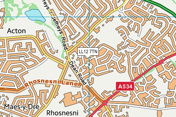 LL12 7TN map - OS VectorMap District (Ordnance Survey) LL12 7TN map - OS VectorMap District (Ordnance Survey)