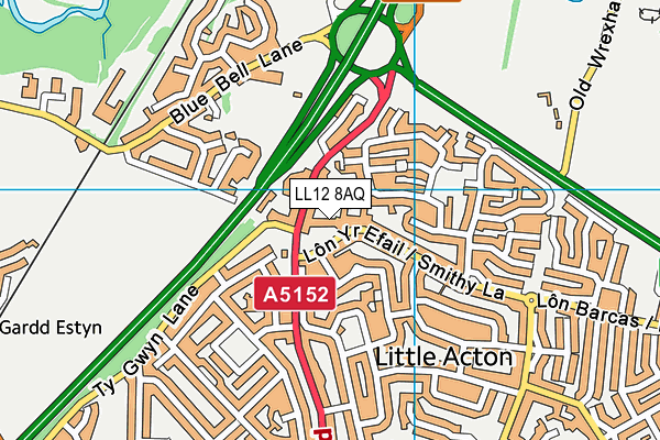 LL12 8AQ map - OS VectorMap District (Ordnance Survey) LL12 8AQ map - OS VectorMap District (Ordnance Survey)