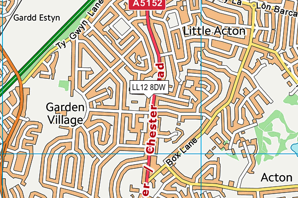 LL12 8DW map - OS VectorMap District (Ordnance Survey) LL12 8DW map - OS VectorMap District (Ordnance Survey)