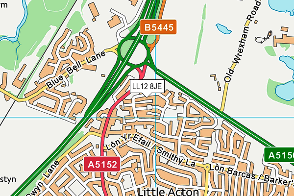 LL12 8JE map - OS VectorMap District (Ordnance Survey)