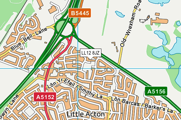 LL12 8JZ map - OS VectorMap District (Ordnance Survey)