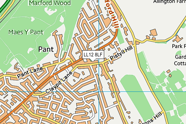 LL12 8LF map - OS VectorMap District (Ordnance Survey) LL12 8LF map - OS VectorMap District (Ordnance Survey)